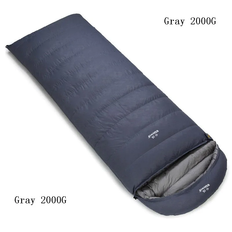 Gray 2000G Супер светильник, белый утиный пух, уплотненный спальный мешок для кемпинга, спальный мешок для взрослых, уличный спальный мешок - Цвет: Gray 2000G