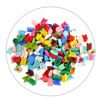 

JUWANG 100 pcs\lot Rainbow Enamel Tile Beads Arrow Paint Strand Loose Beads For Bracelets Making Bohemia Jewelry Accessories