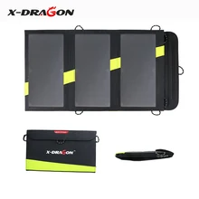  X-DRAGON Solar Mobile Power Bank Battery Charger USB 5V 20W Portable Outdoor Waterproof Folding Solar Panel Smartphone Charger 