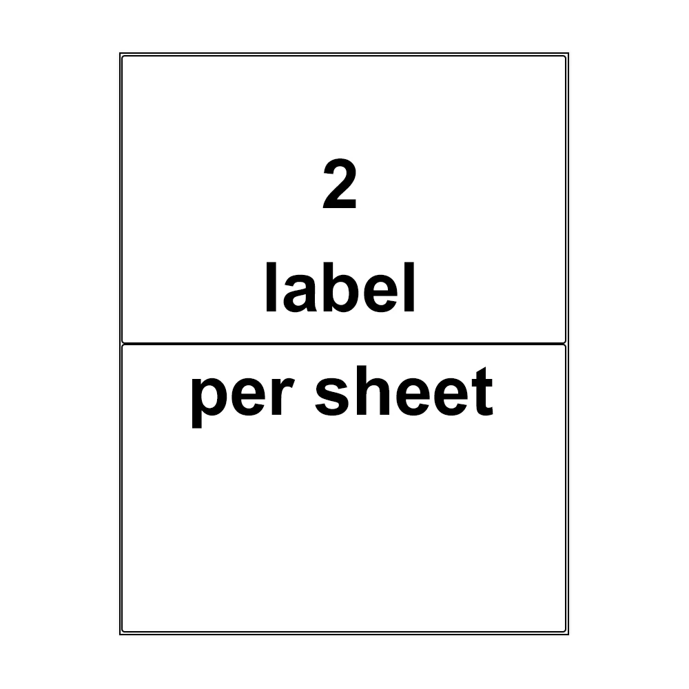  Etiquetas autoadhesivas de envío de media hoja de 8.5 x 5.5  pulgadas para impresora láser o de inyección de tinta (500 etiquetas) :  Productos de Oficina