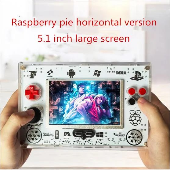 Coolbaby горячая Распродажа RS82 5,1 дюймов Raspberry pie с открытым исходным кодом Ретро игровая консоль аркадная игра с 8000 мАч четыре игрока США штекер