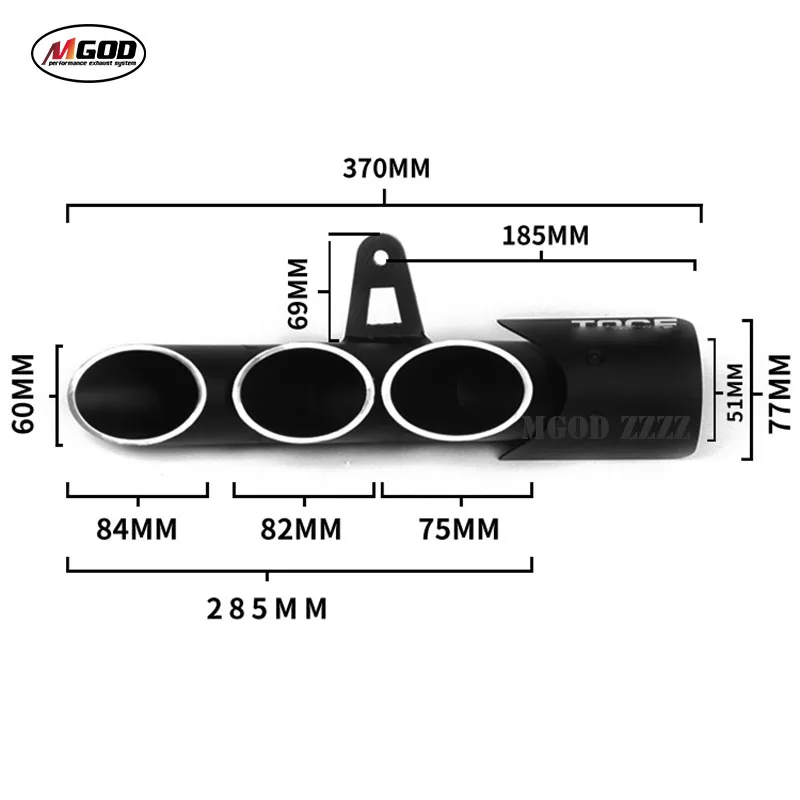 51 мм универсальный модифицированный мотоциклетный глушитель выхлопной трубы Escape Moto двойные три отверстия слипоны для T O C E Z750 gsxr1000r YZF