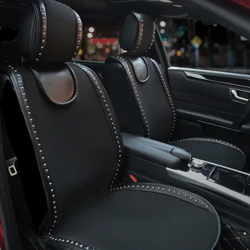 

Fashion Rivets Universal Car Seat Covers Crytsal Breathable Ice Silk Auto Seat Cushion Front Seat Protector Accessories