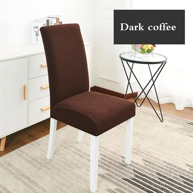Deep brown Эластичный Чехол для стула для столовой накидка на стул из спандекса для дома Стулья для ресторана отеля slipcover украшения - Цвет: Deep brown