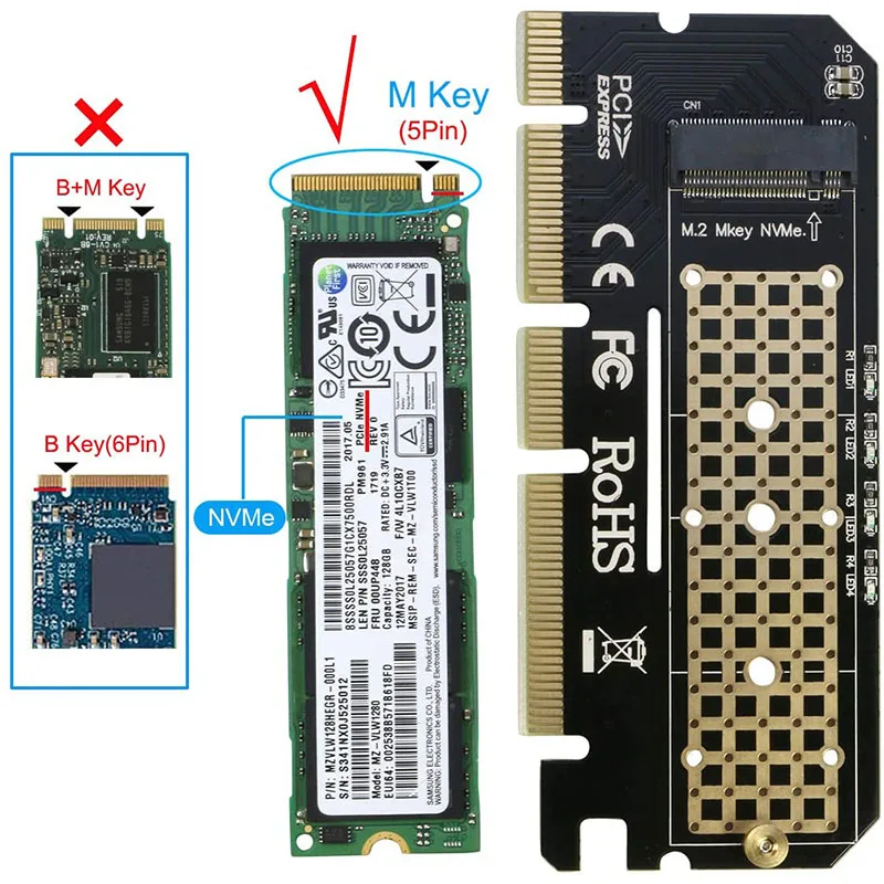 Cuifati Scheda Adattatore M.2 SSD – Da A/E Key 2230 A M Key 2280 Per NVMe – Con Telaio Di Supporto E Viti