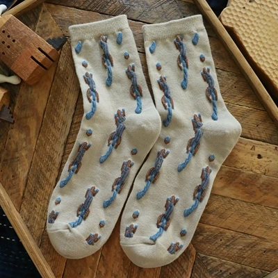 Новинка; милые хлопковые женские носки с 3D рисунком белки; милые модные носки высокого качества; удобные качественные Осенние теплые носки с изображением животных - Цвет: light khaki