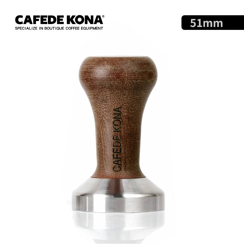 CAFEDE KONA трамбовщик база плоский 51/57 5 мм нержавеющая сталь резиновые деревянные