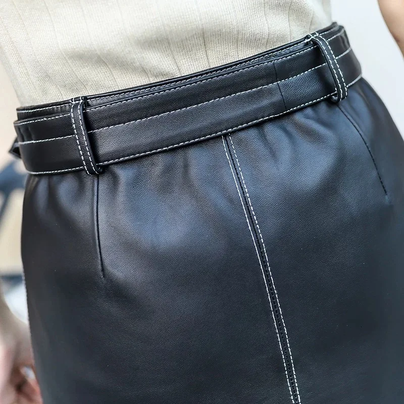 fall winter france orders kpop black leather skirt vestidos elegantes falda aesthetic ladies jupe femme sexy skirts