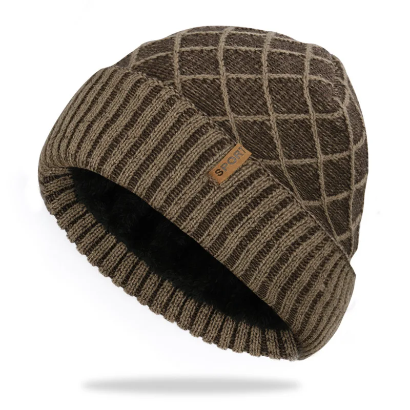 Зимняя мужская шапка, шапки бини для мужчин, пушистые Толстые Мужские Зимние шапки Skullies Bonnet