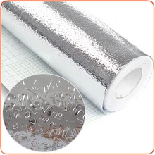 Термостойкая пленка из алюминиевой фольги для украшения кухни, водонепроницаемая, легко наносится, наклейка на стену, самоклеющаяся плита, практичная