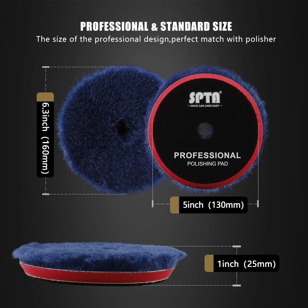 3"/5"/6" Wool Polishing Pad for Car Polisher