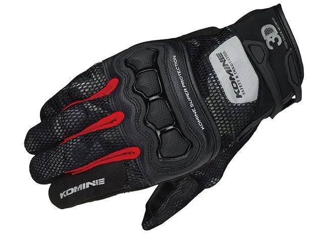 Komine GK-215 перчатки для мотоцикла летние дышащие эластичные волокна перчатки для мотокросса перчатки Guantes Gants Moto XXL - Цвет: Красный
