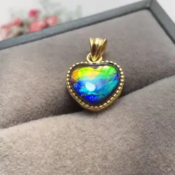 

B220 Fine Jewelry Canada Origin 925 Sterling Silver Nature Ammonite Gems Ammolite Gemstones Unisex Pendants Necklaces