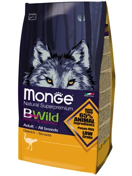 

MONGE MONGE BWILD DOG ADULT OSTRICH for adult dogs of all breeds with meat ostrich