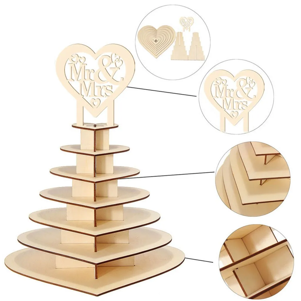 В форме сердца деревянная рамка для шоколада любовь рабочего стола украшение сердце Свадебный дисплей Стэн для стола Рождественский кулон Настольный