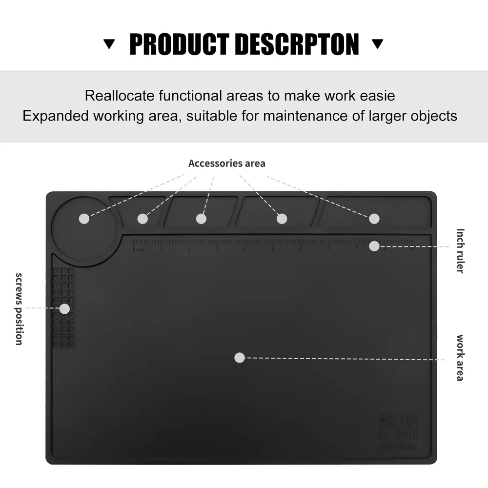 Heat Insulation Pad ESD Soldering Working Mat Magnetic Silicon Mat Repair Heat-resistant Platform for BGA Soldering Station