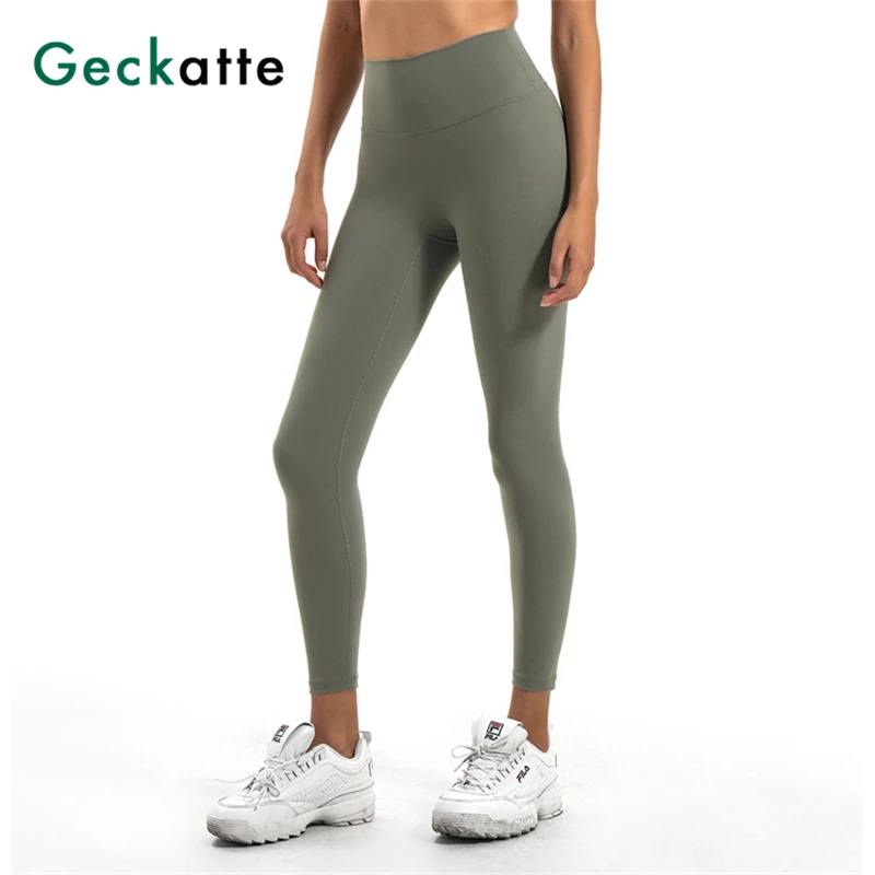 Geckatte ankle length push up yoga leggings for women fitness sport gym high waist elastic training pants woman sportswear mujer