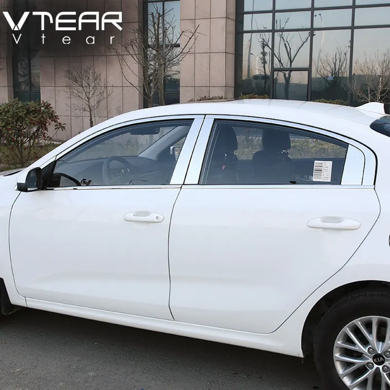 Vtear для киа рио 4 тюнинг Kia Rio аксессуары накладка на окно автомобиля хромированная