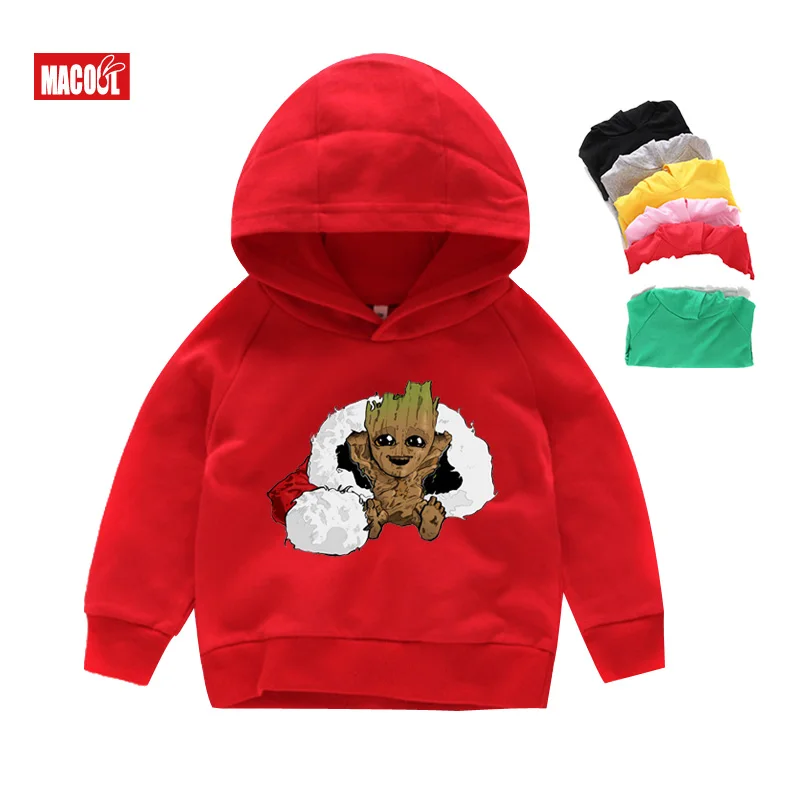 Kids Hoodies red Толстовка; детские толстовки с капюшоном; Рождественский костюм с героями мультфильмов для мальчиков; забавные толстовки; модная одежда для маленьких девочек; 2T - Цвет: Kids Hoodies red