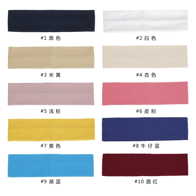 hair clips for thick hair Hot SaleHair Accessories Solid Color Cotton Headband Wide Turban Elastic Hair Band Yoga Headband Outdoor Fitness Sport Sweatband headbands for women