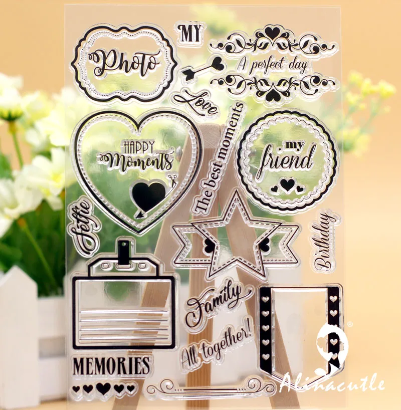 

CLEAR STAMPS Die Cut Tags DIY Scrapbooking Card album paper craft rubber roller transparent silicon stamp AlinaCraft