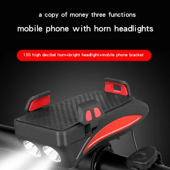 

Bike Light Front Lights Bicycle Led Light Power Bank Mobile Phone Holder Bracket with Bicycle Lights for Phone Rechargeable