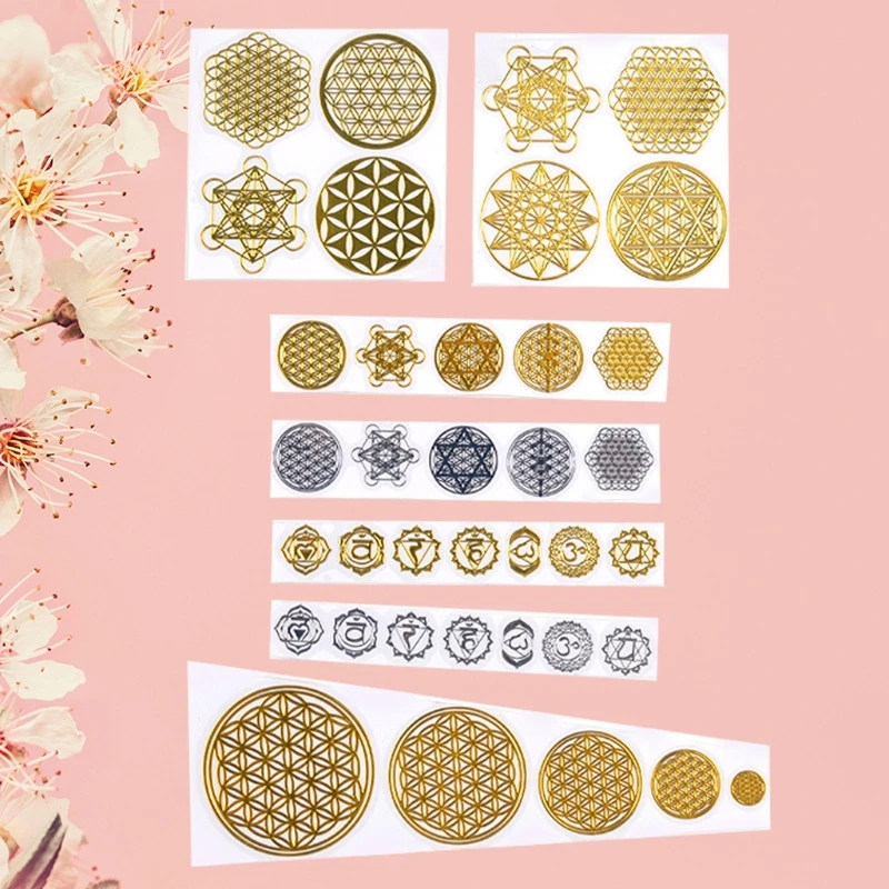 

7 Chakra Copper Energy Tower Orgonite Stickers DIY Pyramid Epoxy Resin Material