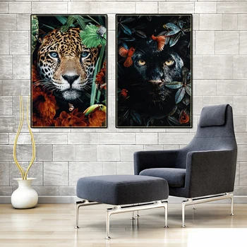 

Animales en Peligro de Dxtincion Decorative Paintings Tiger Panda Black Leopard Elk poster Creativity Canvas Painting Wall Art