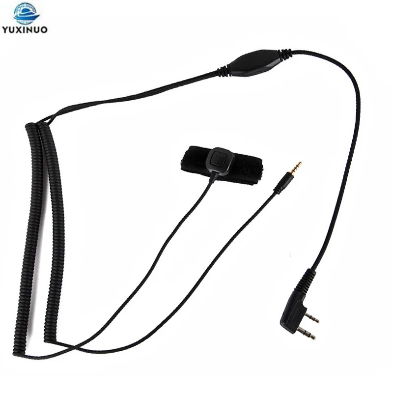 2-контактный шлем V3 V6 V8 Bluetooth PTT Mic гарнитура Разделение кабеля для Kenwood Baofeng | Дом и