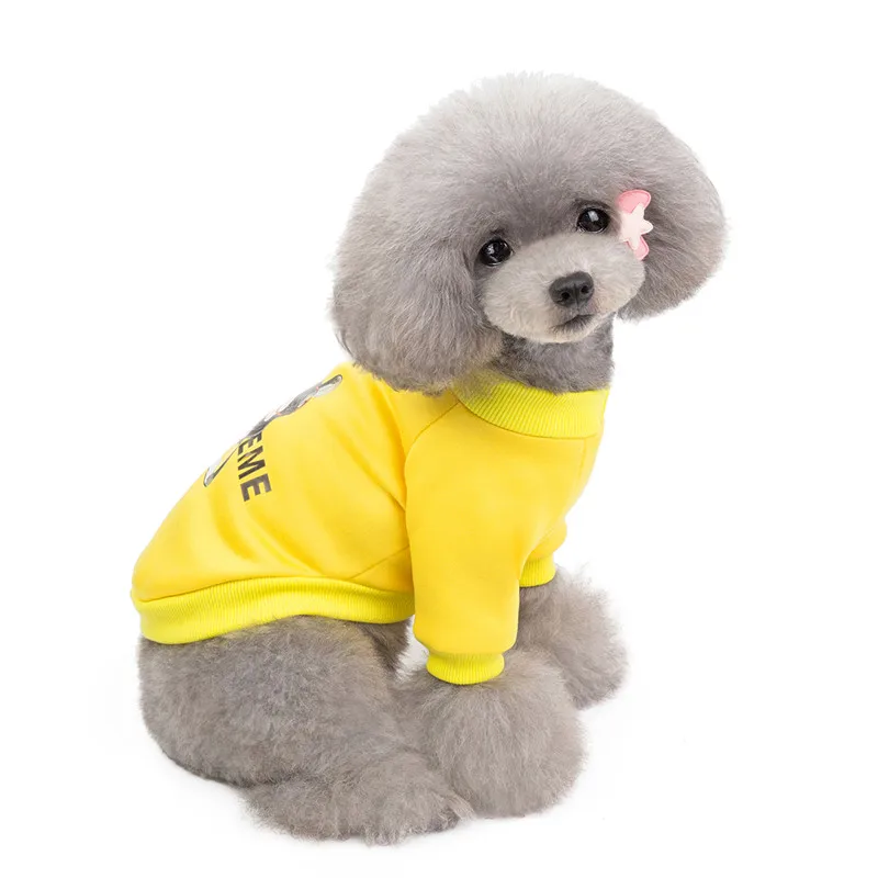 Толстовки для собак мультяшная собачья одежда собаки товары для домашних животных одежда стиль F170 - Цвет: No 4 yellow