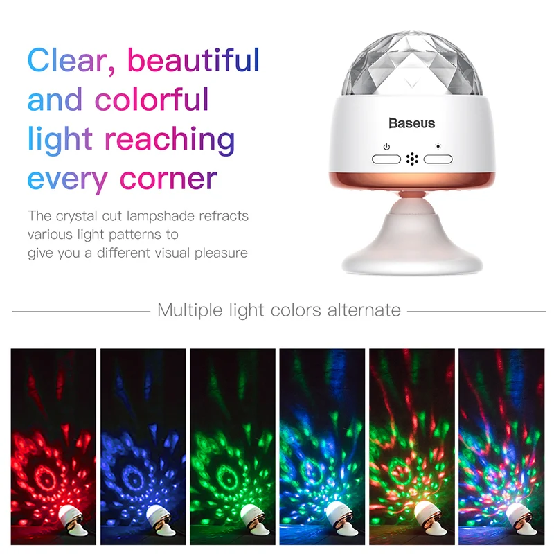  Baseus LED RGB Atmosphere Light Auto Interior Inner Car USB Charge Ambient Light DJ Music Sound Sen - 4000008863403
