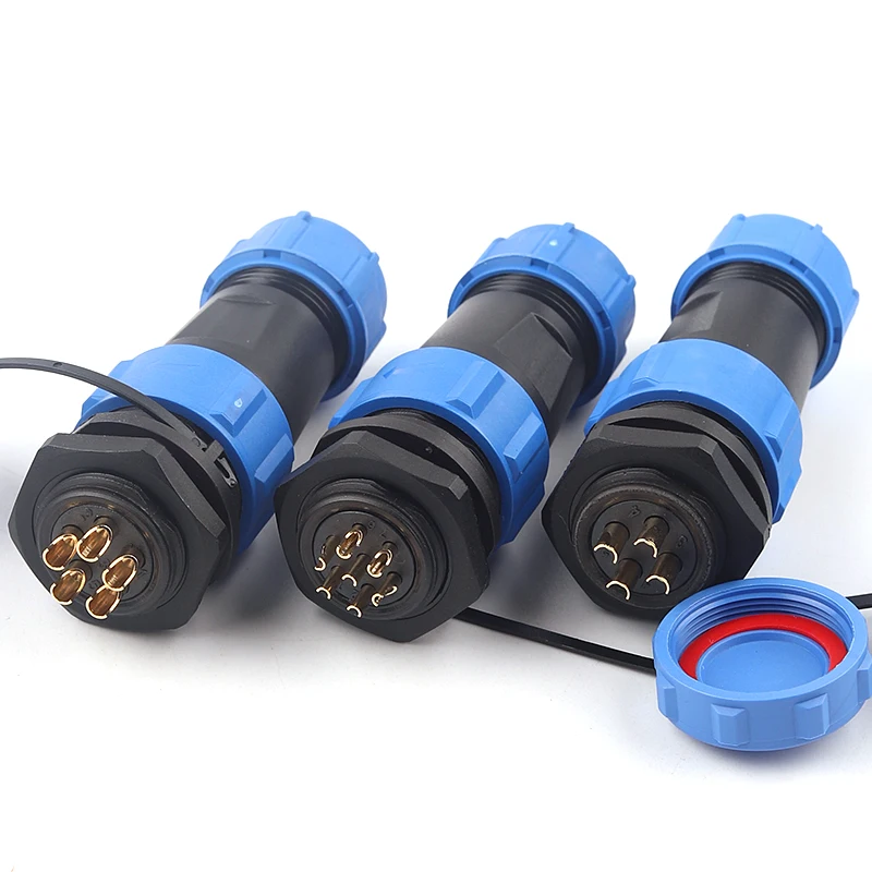 IP68 SP21 Back Nut Waterproof Aviation Plug Socket Panel Power   Electric Wire Cable Aviation Connectors 2 3 4 5 7 9 12 Pin m19 male female connector 400v 20 5a ip68 waterproof soldering cable connectors outdoor 2 3 4 5 6 7 8 9 pin plug wire conector