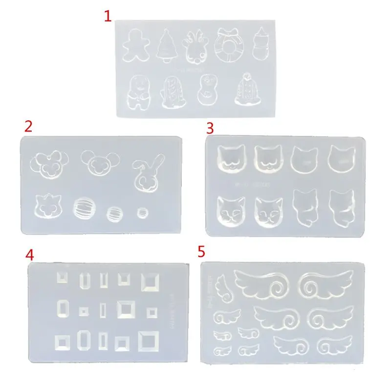

DIY Nail Art Silicone Mold 3D Cat Rabbit Wing Square Resin Mold Jewelry Tools