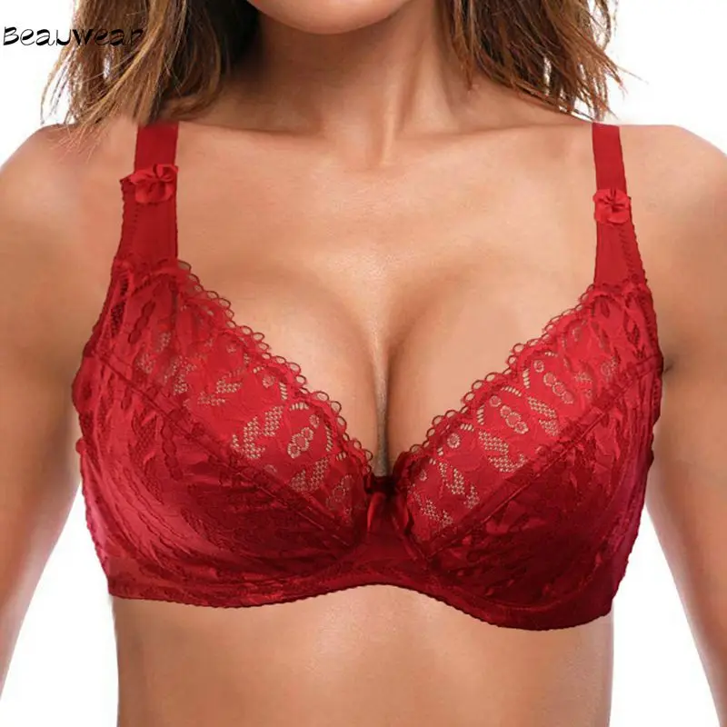 Beauwear женские лагер кружевной бюстгальтер с цветочным узором размера плюс Топ