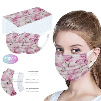 

30PCS Unisex Disposable Mask Printed Breathable Facemask Soft Mask For Adults 3-Layers Face Masks cubrebocas masque mascarillas