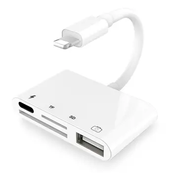 

4 in 1 Docking Station For IPhone XR XS 8 7 plus Ipad Ipod SD TF Card Reader USB Port For Lightning To USB Keyboard Camera Hubs