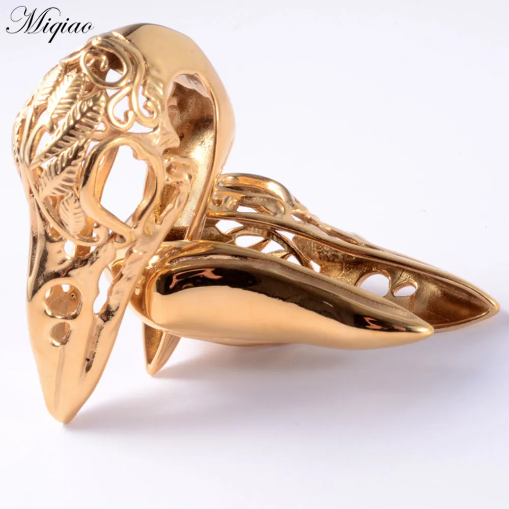 Miqiao 2pcs Explosive Creative Stainless Steel Hollow Pattern Bird Head and Ears Exquisite Piercing Jewelry