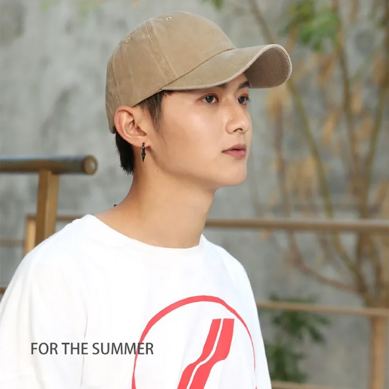 면 야구 모자 남성 여성 빈티지 스냅 백 모자 조절 트럭 운전사 힙합 Dad 모자 자외선 차단 자외선 차단 하이킹 러닝 캡