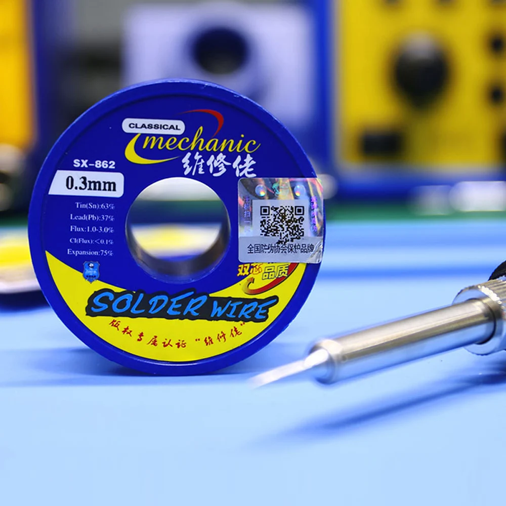 Double Core Hole Low Temperature Solder Wire SX862 0.3/0.4/0.5/0.6/0.8/1.0/1.2MM BGA Soldering Core Solder Soldering Wire Roll