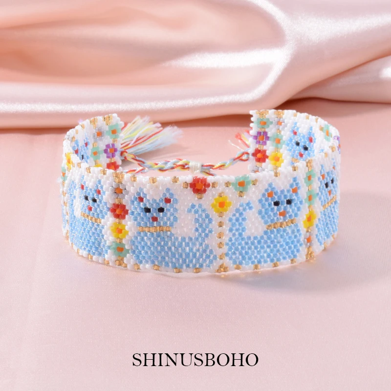 Детский Браслет SHINUSBOHO с кисточками и маленьким котом милый браслет лисой Miyuki