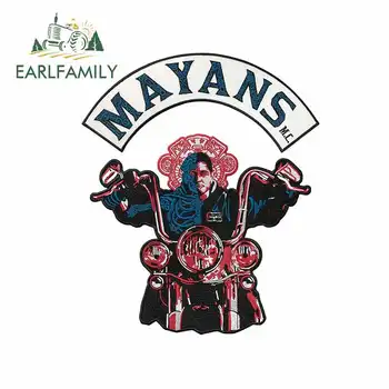 

EARLFAMILY 13cm x 11cm for Mayans MC Colors Biker Gang Motorcycle Club Auto Bumper Window Car Stickers Fashion Decal Decoration