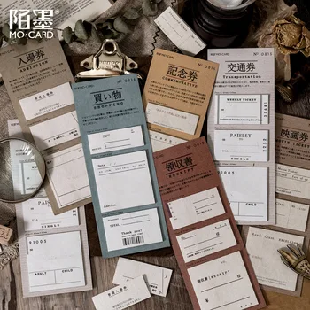 

60Sheets/Pack Retro Ticket Sticker Bookmark Marker Memo Pad Flags Sticky Note Stationery Office Supplies Bullet Journal sl2726