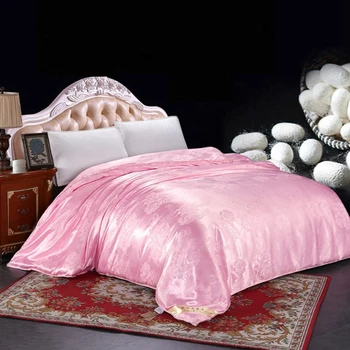 

Spring Autumn Silk Blankets 100%Mulberry Silk Comforter Summer Air Condition Silk Quilts Quality Satin Silk Floss Fabric Cover
