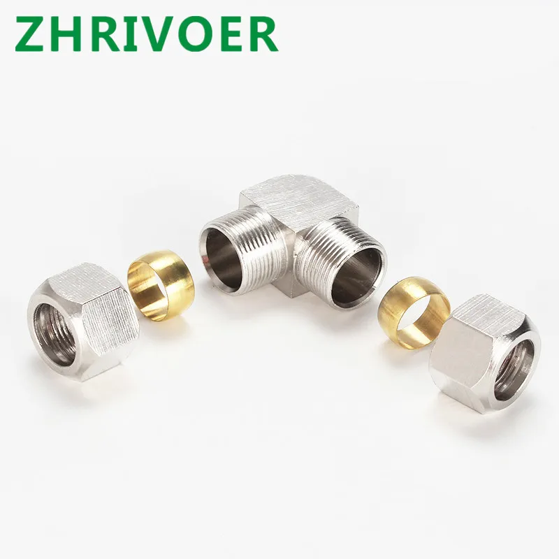 

1 pcs OD Elbow 90 Degrees Double Ferrule Tube Pipe Fittings Connector oil Pipe Fitting 6 8 10 12mm Pipe