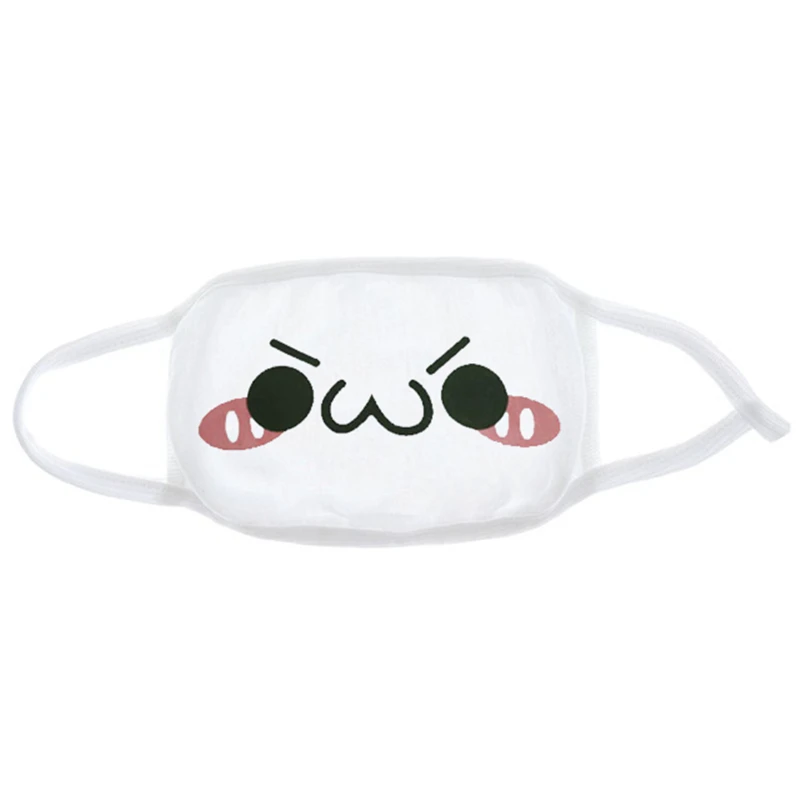 Fashion Expression Mouth Mask Anime Cotton Mouth Mask Unisex Mask Mouth-muffle Dustproof Respirator Cute Anti-Dust Mouth Covers - Color: Beige