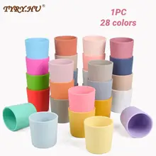 Taza de paja para alimentación de bebé, vajilla de silicona a prueba de fugas Anti caliente, botella de agua para Aprendizaje, 1 ud.