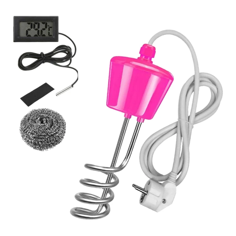 Calentador de agua eléctrico para piscina, pieza de inmersión de acero inoxidable de 3000W, elementos de calentador de agua con suspensión y enchufe europeo