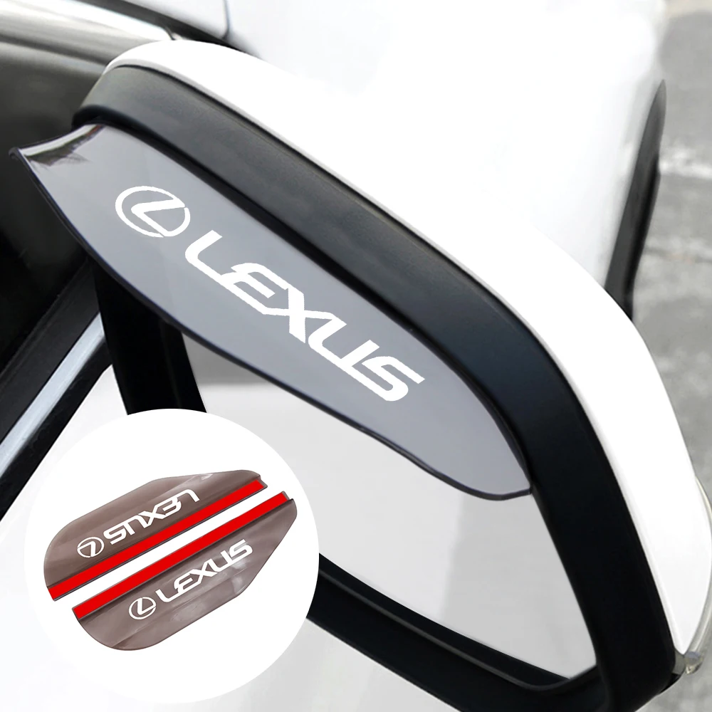 

2PCS PVC Car Rearview Mirror Eyebrow Rain Visor Sun Shade Rainproof Cover For Lexus rx300 is250 nx rx gs300 ct200h lx47 Styling