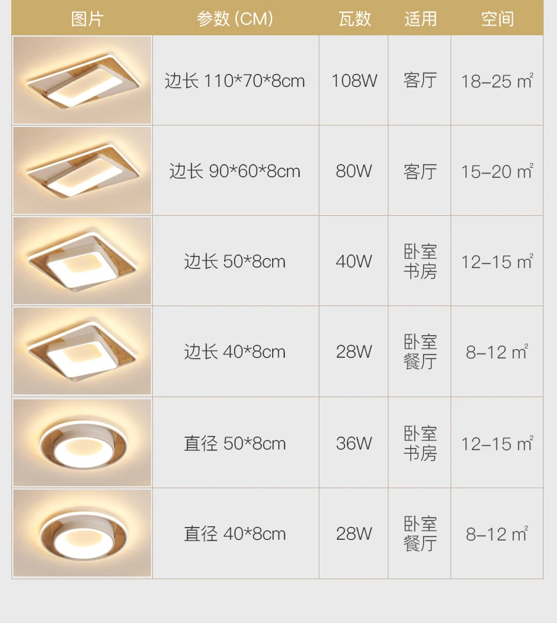 Современная Деревянная квадратная круглая прямоугольная светодиодная Люстра потолочная лампа с пультом дистанционного управления для гостиной Лофт спальни