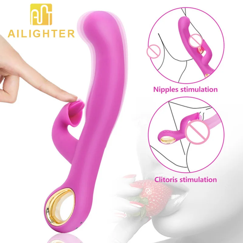 Женский Вибратор с подогревом G-spot сосание языка лишение клитора Массаж сосков